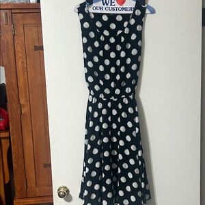 Alfani Black and White Polka Dot Sleeveless Dress